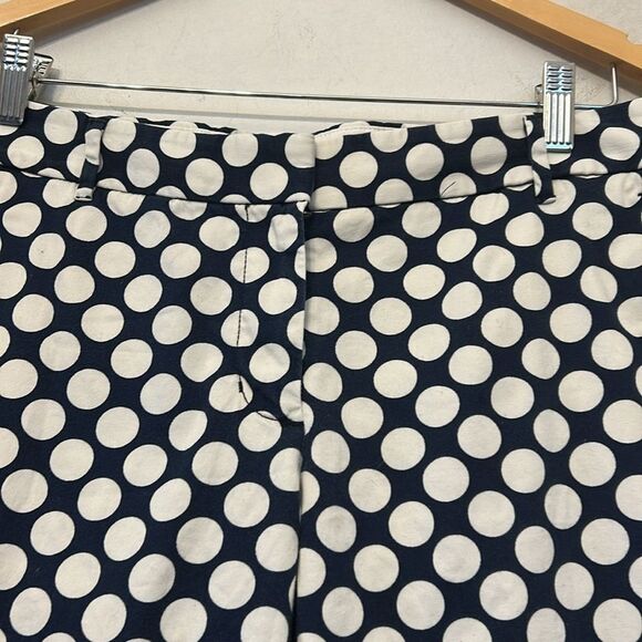 J Crew navy blue white circle ankle pants Curvy fit Size 12 EUC - Picture 3 of 9